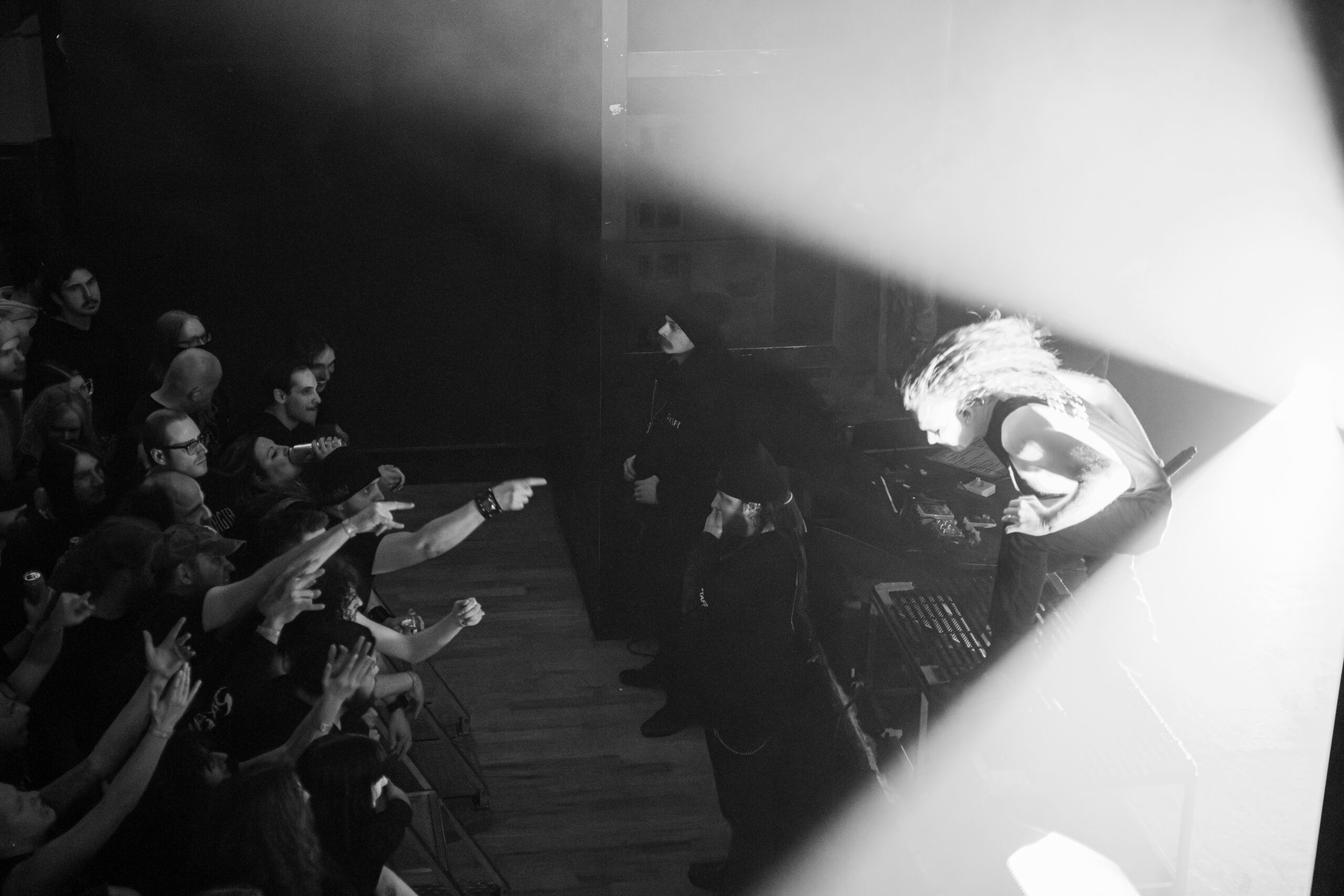 Cattle Decapitation's Travis and crowd in Detroit Michigan December 2025