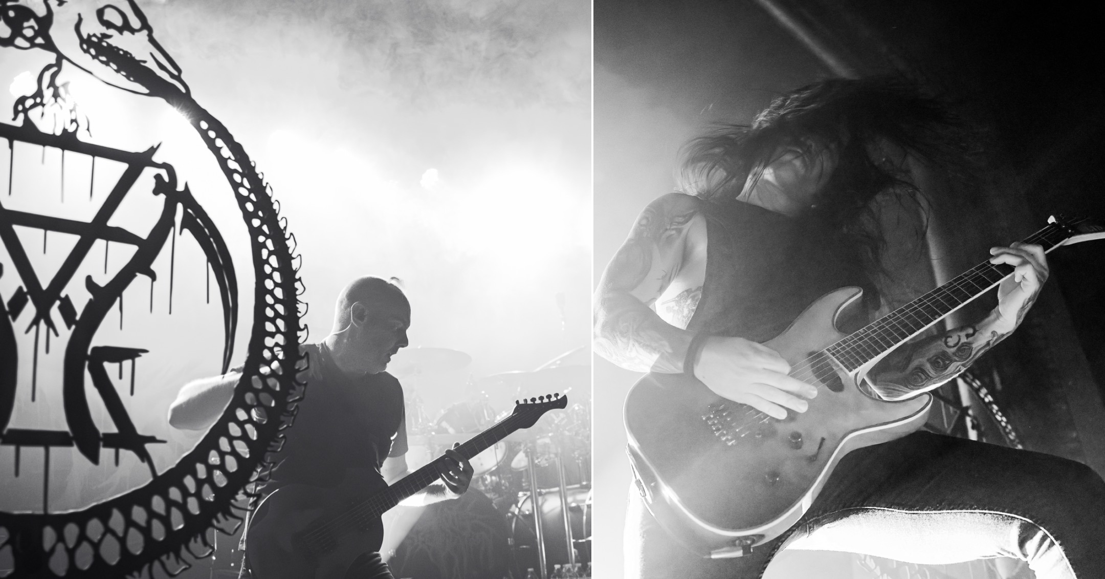 Cattle Decapitation guitarists in Detroit Michigan December 2025